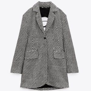 NWT Black/White Houndstooth Blazer Dress w/ Backless features, L